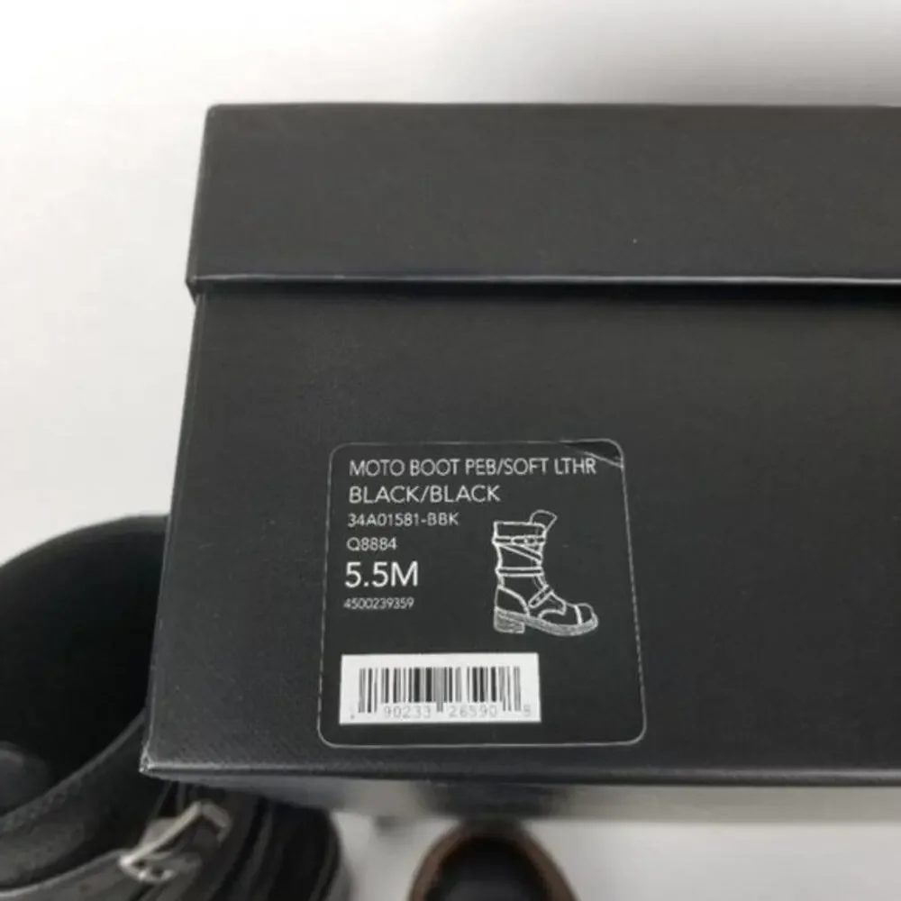 COACH Moto‎ boots, black pebble leather size 5.5